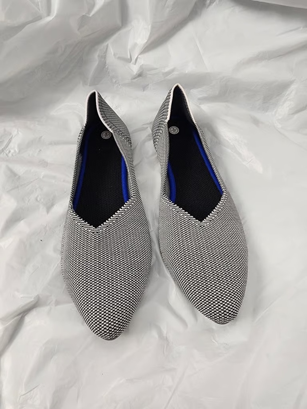 Pointed Toe Womens Flats in Black & White